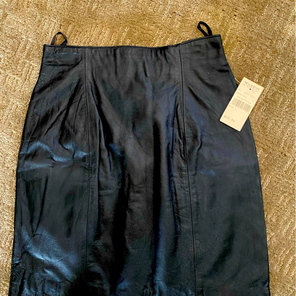 Black leather skirt